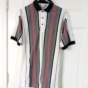 Vintage Palmland Club Men’s Medium Striped Golf Polo Shirt